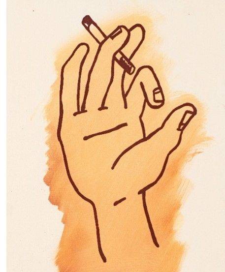 Cigarette Hand Study #4, 2024, Oil Paint on Linen, 50 x 40 cm *재판매 및 DB 금지