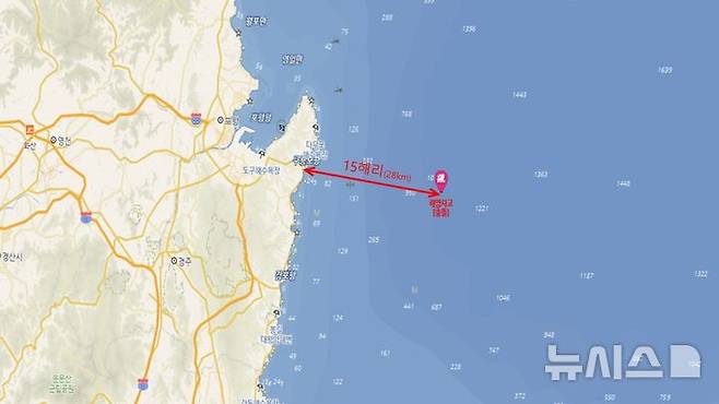 사고 위치도.(사진=포항해양경찰서 제공)
