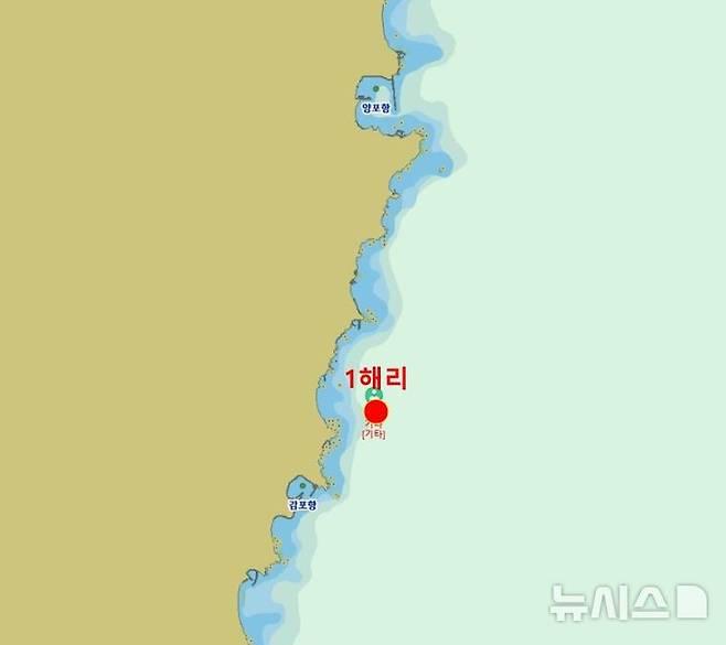 실종된 선박 위치도.(사진=포항해양경찰서 제공)