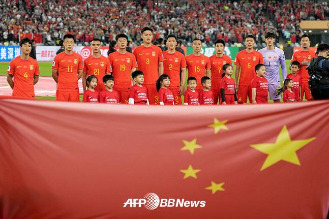 2026 FIFA 북중미 월드컵 아시아 예선에 나선 중국 축구대표팀. /AFPBBNews=뉴스1