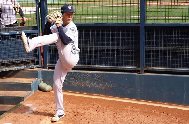 두산 베어스 신인 투수 최민석. /사진=두산 베어스 제공