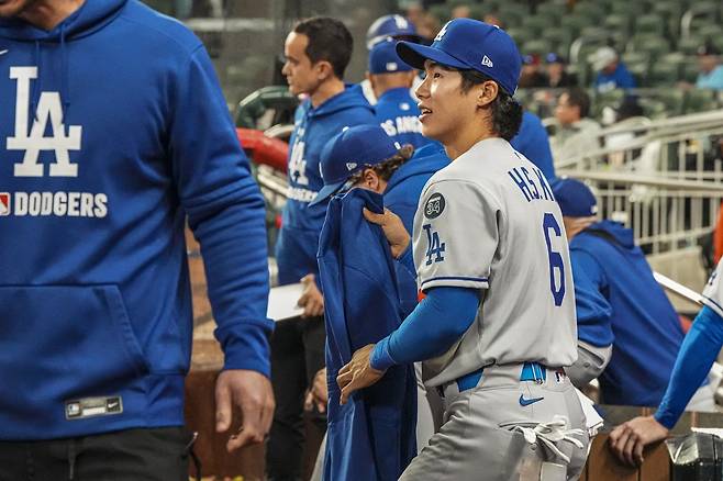 LA 다저스 김혜성이 생존 경쟁에서 살아남은 뒤 20일 애리조나 다이아몬드백스전에 선발 출장한다. REUTERS 연합뉴스