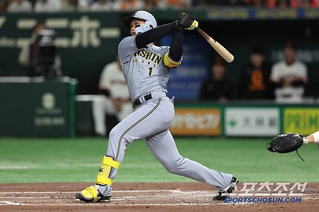 모리시타는 올 시즌 요미우리전에서 4홈런-13타점을 기록했다. 센트럴리그 5개 상대팀 중 가장 성적이 좋다. 사진캡처=한신 타이거즈 SNS