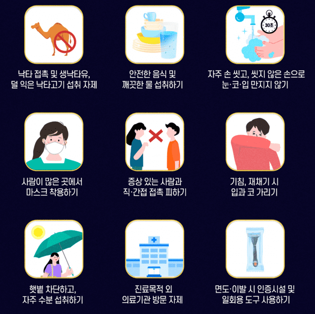 사우디아라비아 여행시 감염병 예방 수칙 (일러스트=질병관리청)