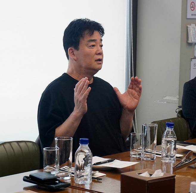 지난 13일 더본코리아 기자간담회에 참석한 백종원 대표