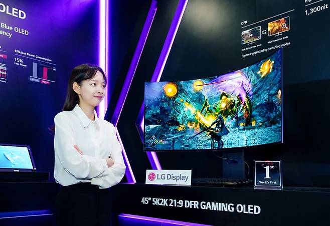 미국 새너제이에서 5월 열린 세계 최대 디스플레이 전시회 ‘SID 2025’ 에서 LG디스플레이가 선보인 차세대 게이밍 OLED. LG디스플레이 제공