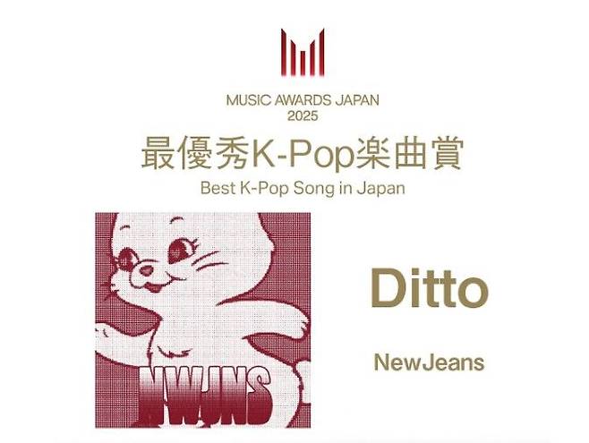 [서울=뉴시스] 뉴진스 '디토'. (사진 = '뮤직 어워즈 재팬' 홈페이지 캡처) 2025.05.21. photo@newsis.com *재판매 및 DB 금지