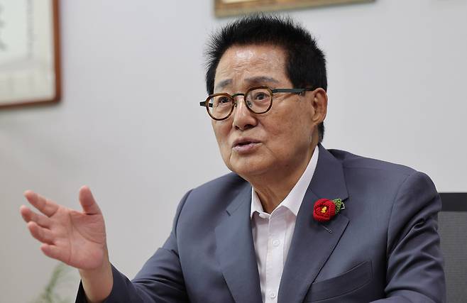 더불어민주당 박지원 의원. 이재문 기자