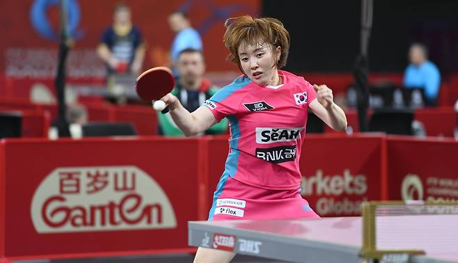 세계탁구선수권 여자단식에 나선 서효원의 경기 장면 [대한탁구협회 제공. 재판매 및 DB 금지]