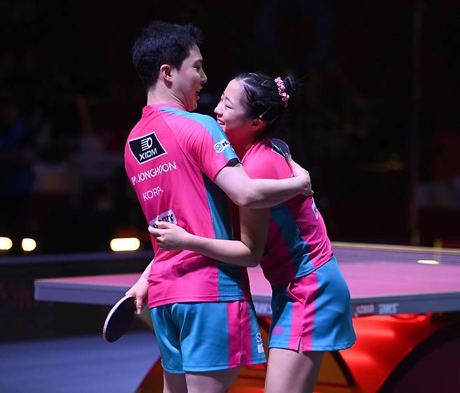 동메달을 확보한 혼성 복식 임종훈-신유빈 듀오뉴스1 ⓒ News1 사진공동취재단