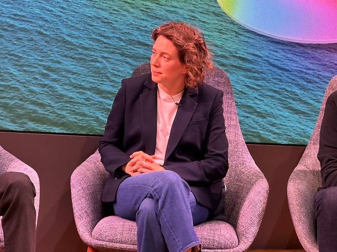 21일 미국 마운틴뷰에서 열린 구글 I/O 2025에서 리즈 리드 구글 검색부문 부사장이 글로벌 취재진과 간담회를 갖고 있다./오로라 특파원