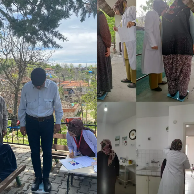 튀르키예 시민들이 공공장소에서 몸무게를 측정하는 모습이다. 터키 아마시아 지역 지방 보건국 SNS 캡처