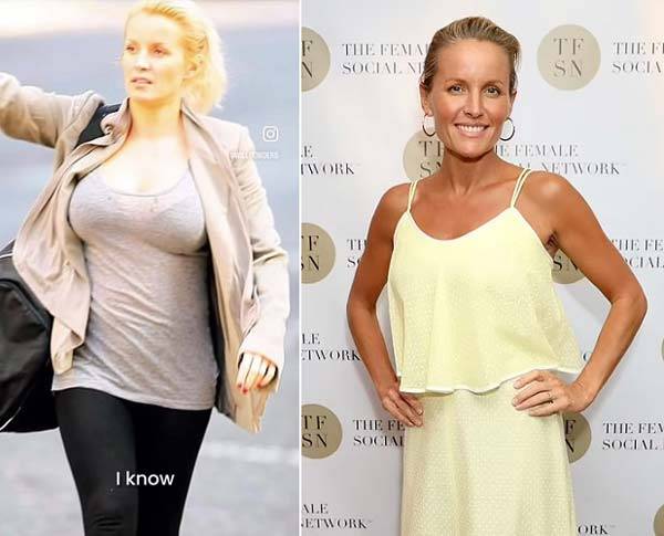 27kg 체중 감량에 성공해 화제가 된 영국 여배우 다비니아 테일러(47)는 최근 본인의 생물학적 나이가 20세라고 밝혔다. 사진은 다비니아 테일러의 다이어트 전후 모습./사진=데일리메일, 다비니아 테일러 인스타그램 캡처