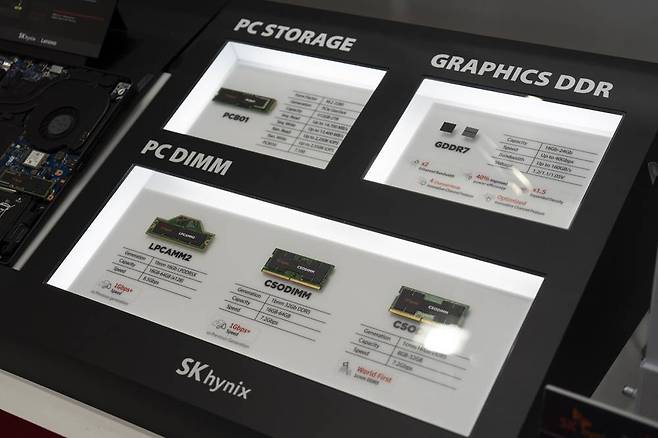 SK하이닉스의 PC 저장장치 및 메모리, 그래픽 카드용 메모리 샘플 / 출처=IT동아