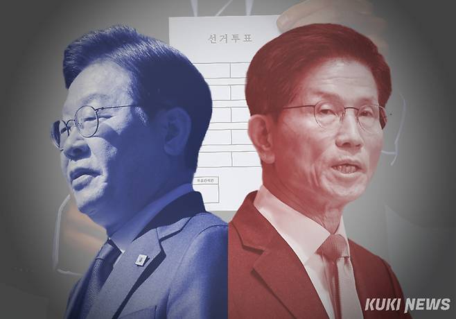 이재명 더불어민주당 대선 후보(왼쪽)와 김문수 후보. 그래픽=한지영 디자이너