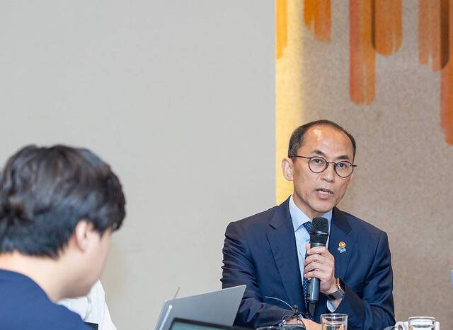 고학수 개인정보보호위원회 위원장이 21일 서울 중구 은행회관에서 열린 기자간담회에서 질문에 답변하고 있다. 개인정보보호위원회 제공