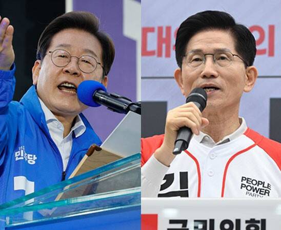 더불어민주당 이재명(왼쪽)·국민의힘 김문수 대선 후보. 연합뉴스