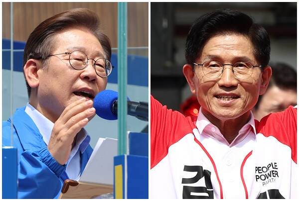 더불어민주당 이재명(왼쪽)·국민의힘 김문수 대선 후보. 연합뉴스