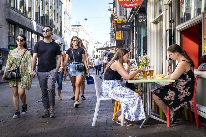 2020년 8월21일(현지시간) 암스테르담의 한 거리/AFPBBNews=뉴스1