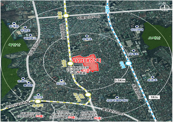 강북구 미아동 791-364번지 일대(미아제3구역). [서울시 제공]