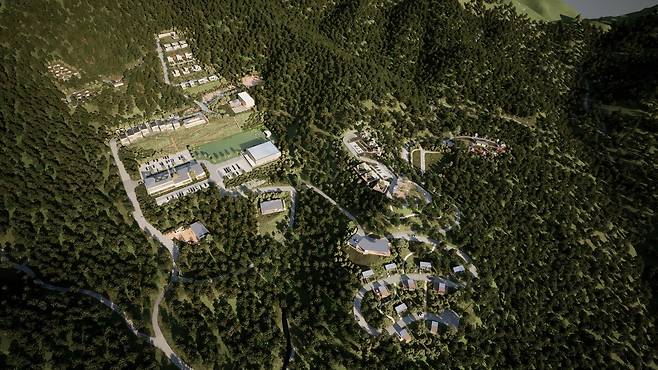 국립백양산자연휴양림 조감도. 2027년 개장을 목표로 22일 첫 삽을 떴다. [산림청 제공]