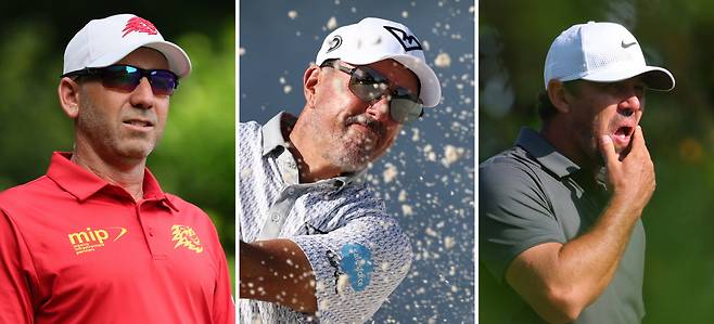 세르히오 가르시아, 필 미컬슨, 브룩스 켑카(왼쪽부터). 게티이미지코리아