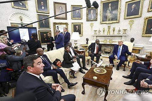 미국-남아공 백악관 정상회담 모습 [EPA=연합뉴스. 재판매 및 DB 금지]