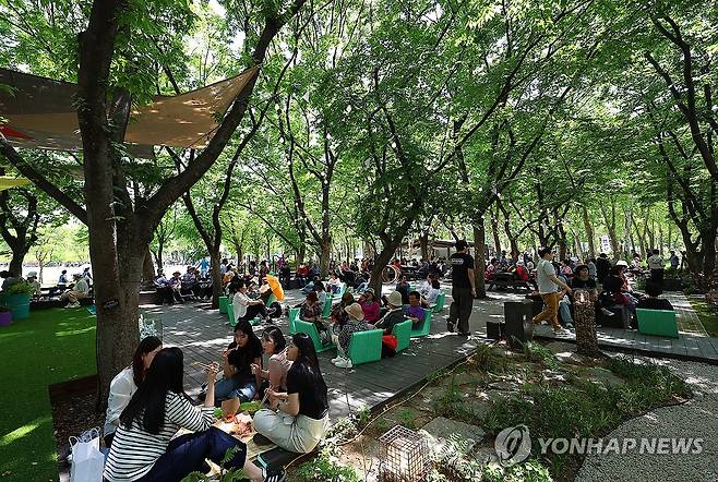 '푸른 휴식' 2025 서울국제정원박람회 (서울=연합뉴스) 김도훈 기자 = 22일 서울 동작구 보라매공원에서 열린 2025 서울국제정원박람회를 찾은 시민들이 점심시간을 맞아 산책과 나들이를 즐기고 있다.
    올해 10회째를 맞이한 이번 전시는 '서울, 그린 소울(Seoul, Green Soul)'를 주제로 총 110여개의 정원이 가꾸어졌으며 10월 20일까지 진행된다. 2025.5.22 superdoo82@yna.co.kr