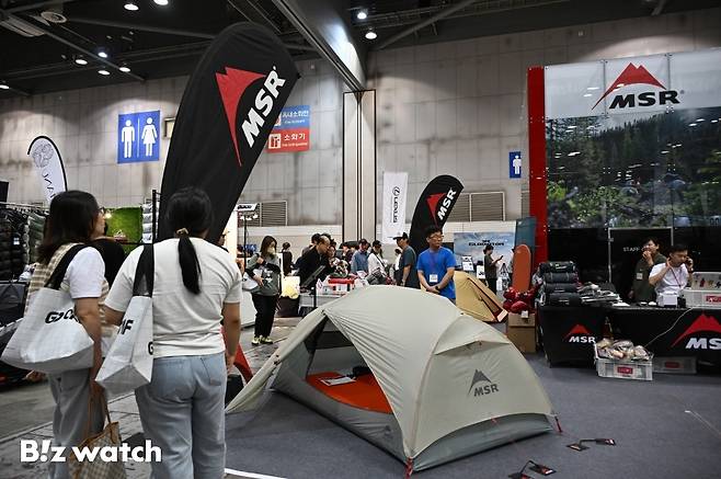 23일 경기 고양시 킨텍스에서 캠핑·아웃도어·레포츠 박람회 '국제아웃도어캠핑&레포츠페스티벌'이 개최되고 있다./사진=이명근 기자 qwe123@
