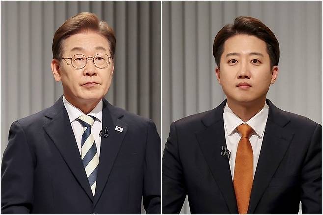 왼쪽부터 이재명 더불어민주당, 이준석 개혁신당 대선후보. 사진=연합뉴스