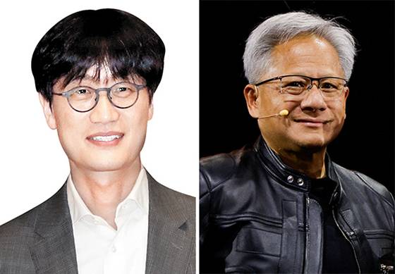 이해진(左), 젠슨 황(右)