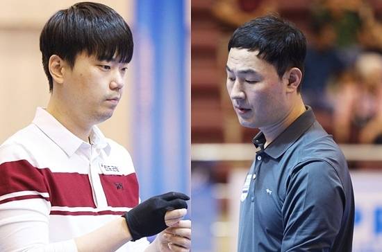 최종예선(Q)을 통과한 김행직(왼쪽)과 최완영은 32강 본선리그 D조에서 트란퀴옛치엔, 버케이 카라쿠르트와 대결한다. (사진=SOOP)