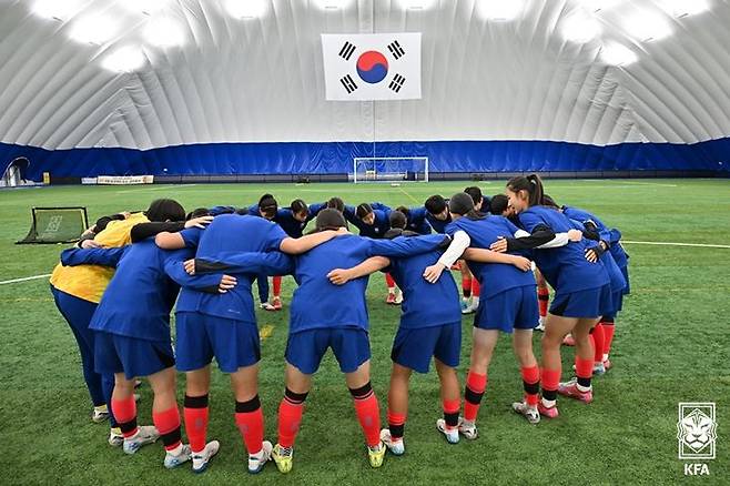 [서울=뉴시스]U-17 여자축구대표팀. (사진=대한축구협회 제공)