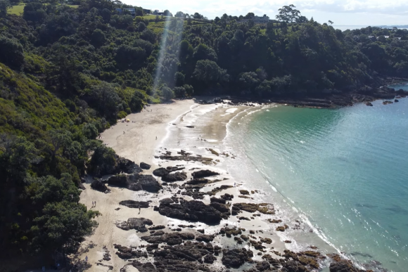뉴질랜드 와이헤케 섬의 누드 비치인 리틀 팜 비치 전경. 유튜브 채널 ‘Yheke’ 캡처