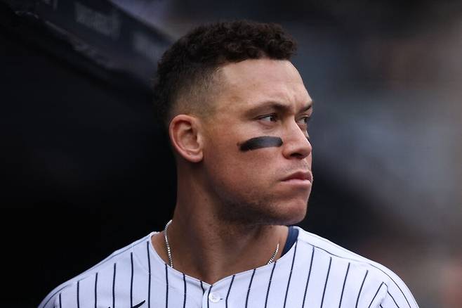 ▲ 23일(한국시간) 텍사스 레인저스와 경기에서 3타수 무안타로 침묵한 애런 저지. ⓒ연합뉴스/AFP