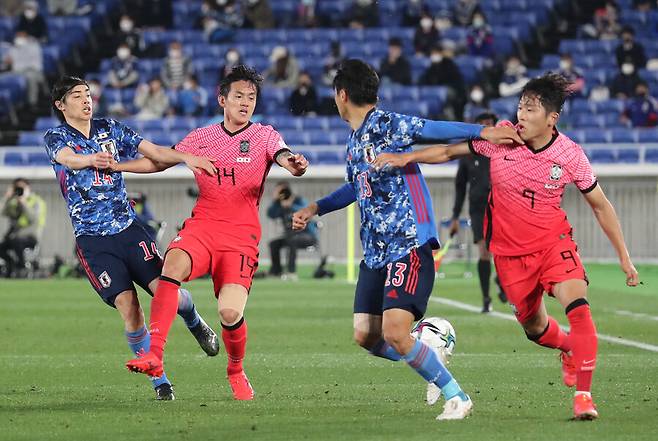 ▲ 2022년 일본에서 열린 E-1 챔피언십에서의 한일전 ⓒ 연합뉴스