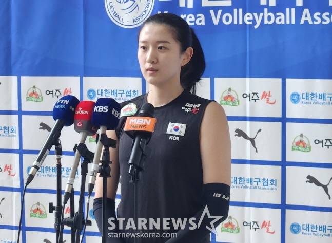 대표팀 미들 블로커 이다현. /사진=안호근 기자
