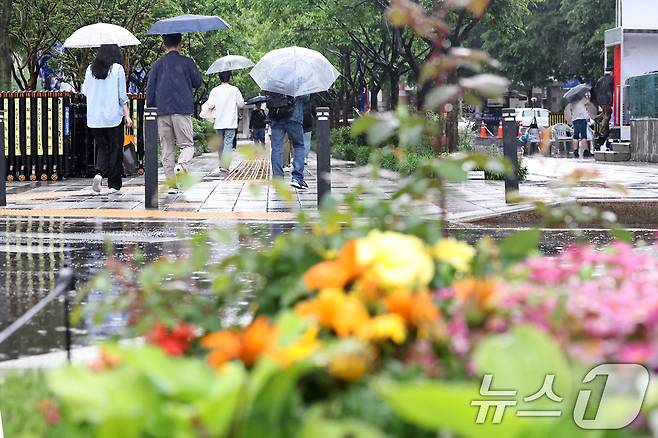 비 내리는 거리. ⓒ News1