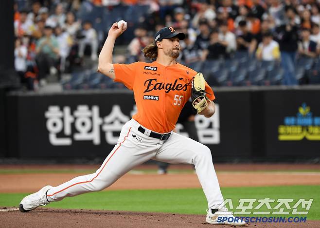 23일 대전 대전 한화생명볼파크에서 열린 한화 이글스와 롯데 자이언츠의 경기. 한화 와이스가 역투하고 있다. 대전=박재만 기자 pjm@sportschosun.com/2025.05.23/