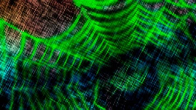 복잡한 질감의 배경 속에 초록색 거미줄이 드러난 이미지. 게티이미지뱅크