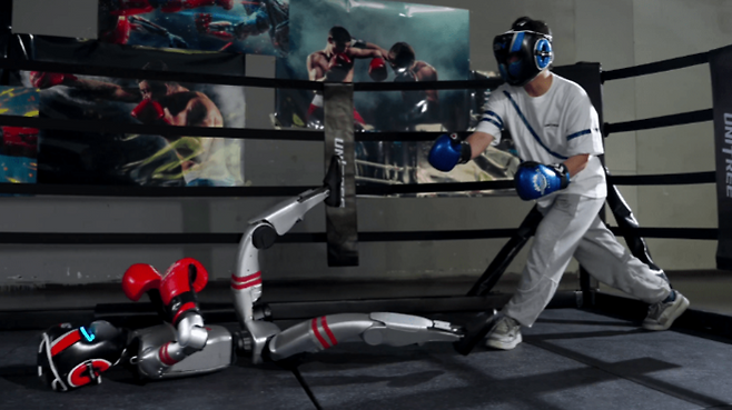 중국 로봇 기업 유니트리 로보틱스가 공개한 로봇 복싱 테스트. 사진=유니트리 로보틱스
