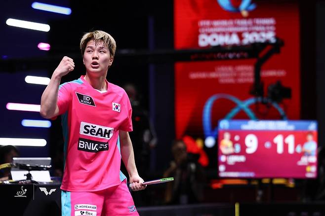 세계탁구선수권 남자단식에 나선 안재현 [대한탁구협회 제공. 재판매 및 DB 금지]