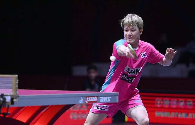 세계탁구선수권 남자단식 8강전에 나선 안재현 [대한탁구협회 제공. 재판매 및 DB 금지]