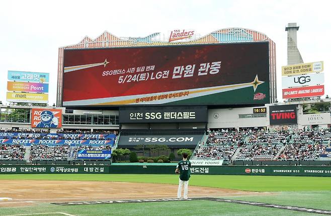 24일 LG 전 만원 관중이 입장한 SSG 랜더스 필드. [SSG 랜더스 제공. 재판매 및 DB 금지]