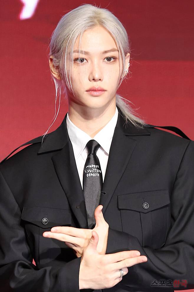 새 미니앨범 '에이트'(ATE) 발매 기념 기자간담회에 참석한 그룹 스트레이 키즈(Stray Kids) 필릭스. ⓒ이혜영 기자 lhy@hankooki.com