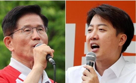 김문수(왼쪽)-이준석 대선후보. (사진=연합뉴스)