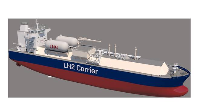 액화수소운반선 조감도. [삼성중공업 제공]
