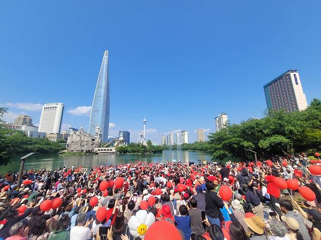한동훈 국민의힘 전 대표는 25일 이재명 더불어민주당 대선후보를 겨냥해 무능하기 때문에 위험하다며 오는 6·3대선에서 이길 수 있다고 밝혔다. [배현진 국민의힘 의원실 제공]