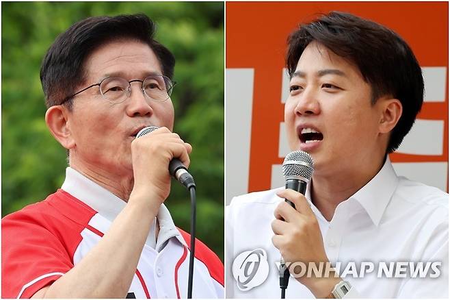 김문수(왼쪽)-이준석 대선후보 [연합뉴스 자료사진]