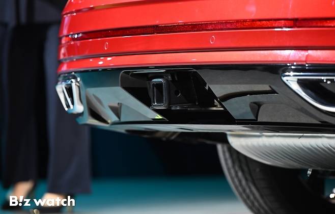 폭스바겐코리아가 26일 인천 중구 스튜디오파라다이스에서 대형 SUV '신형 아틀라스'가 공개하고 있다./사진=이명근 기자 qwe123@